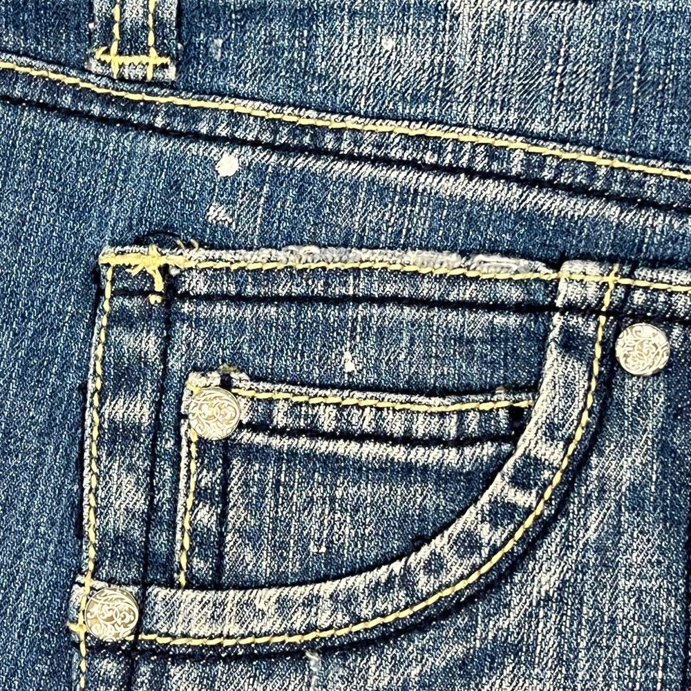 DKNY Denim Shorts Y2K Low Rise Vintage Embellished Jeans Beachside Polka Dots - Picture 14 of 17